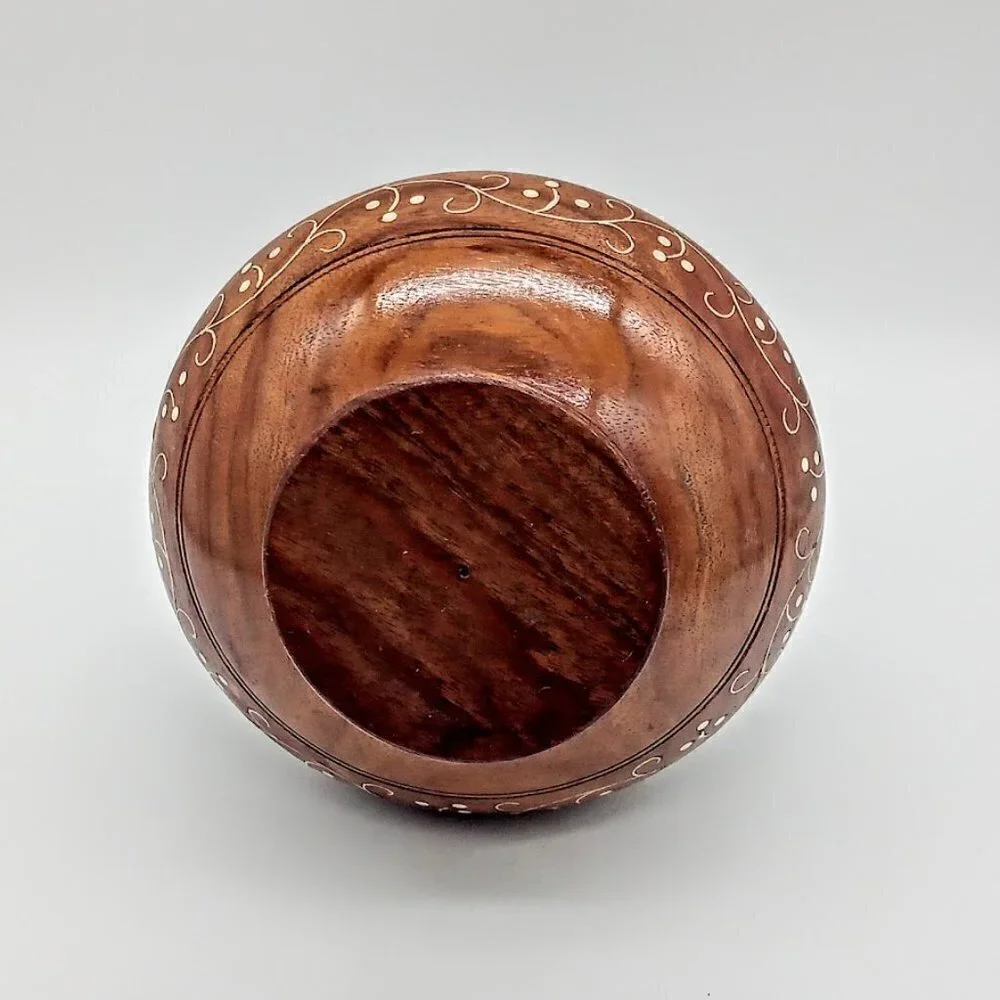 Hand-Turned 6-Inch Decorated Wood Vase